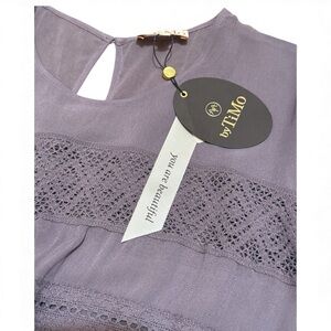 BOHO Long Sleeve Lace Dress in Lavender